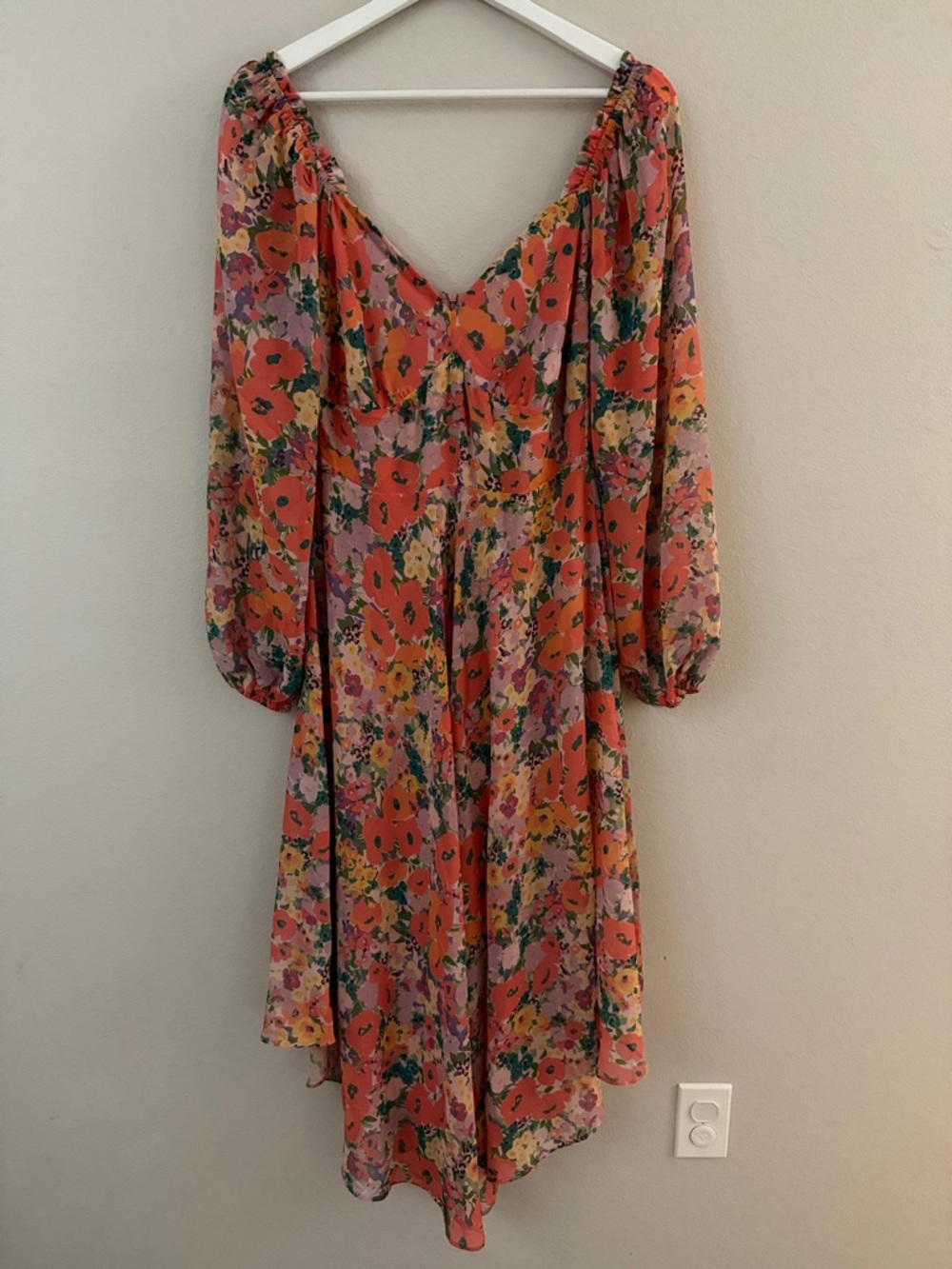 Lost + Wander Floral Bliss Long-Sleeve V-Neck Midi Dress-[LA0657] - Picture 2 of 9
